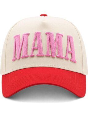 Womens Mama-red/Pink Vintage Snapback Trendy Mom Halloween Trucker Hat
